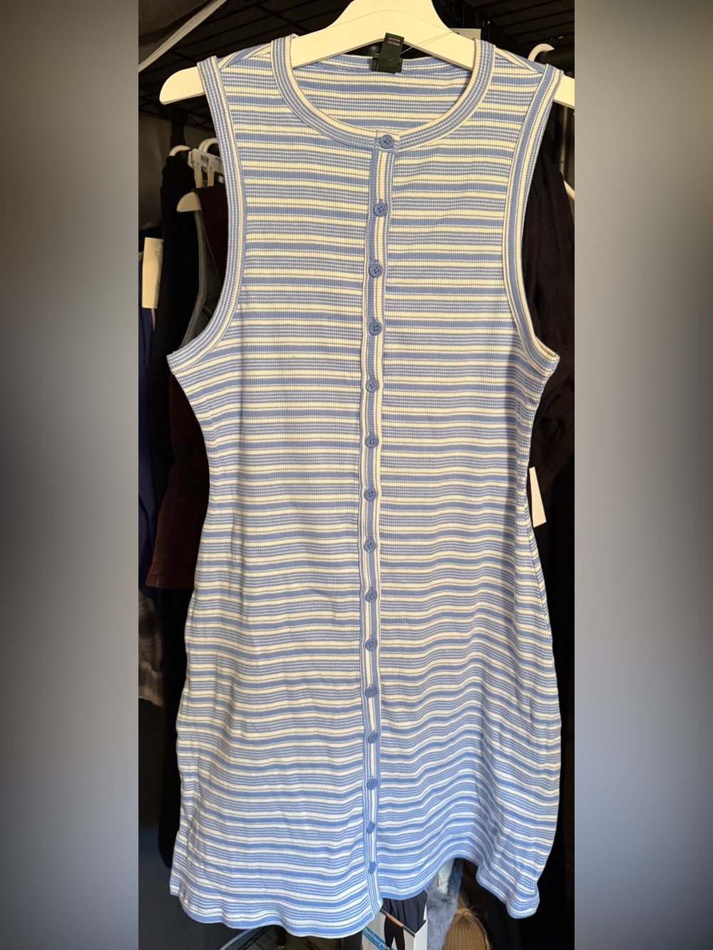 wild fable Blue and White Striped Button-Front Knit Top